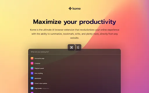Kome: AI Summary and Bookmark App