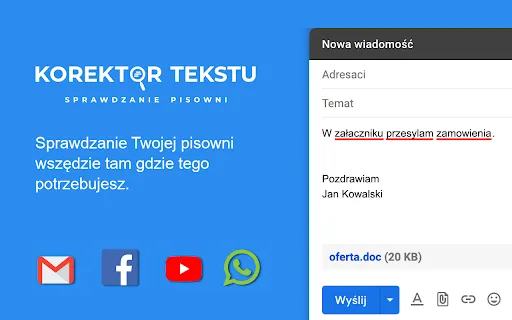 Korektor Tekstu - sprawdzanie pisowni
