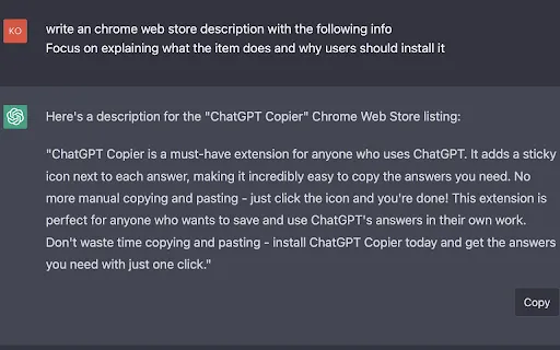 ChatGPT Copier