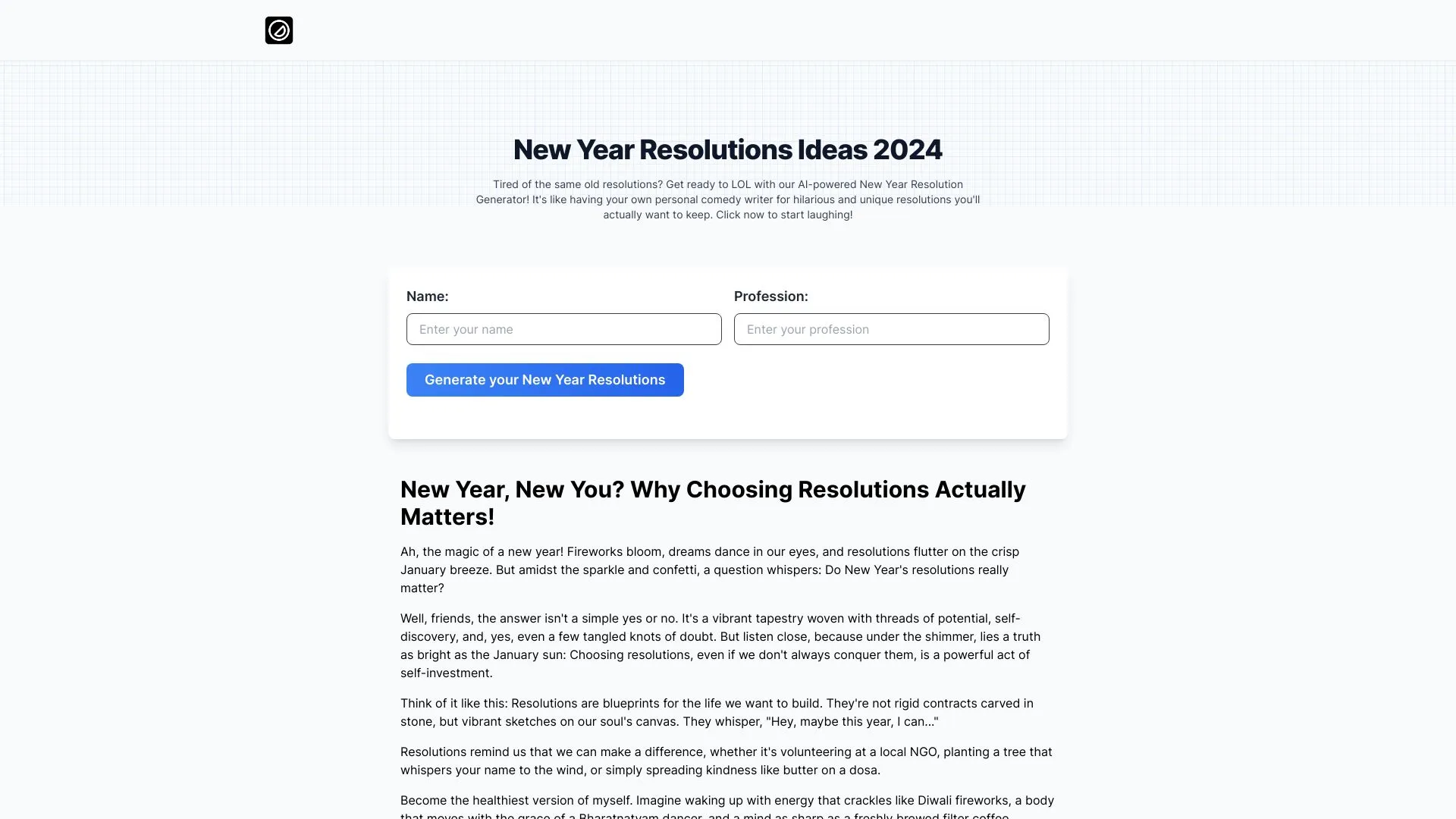 New Year Resolutions AI