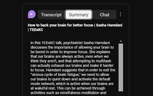 Summary and Chat with YouTube Video