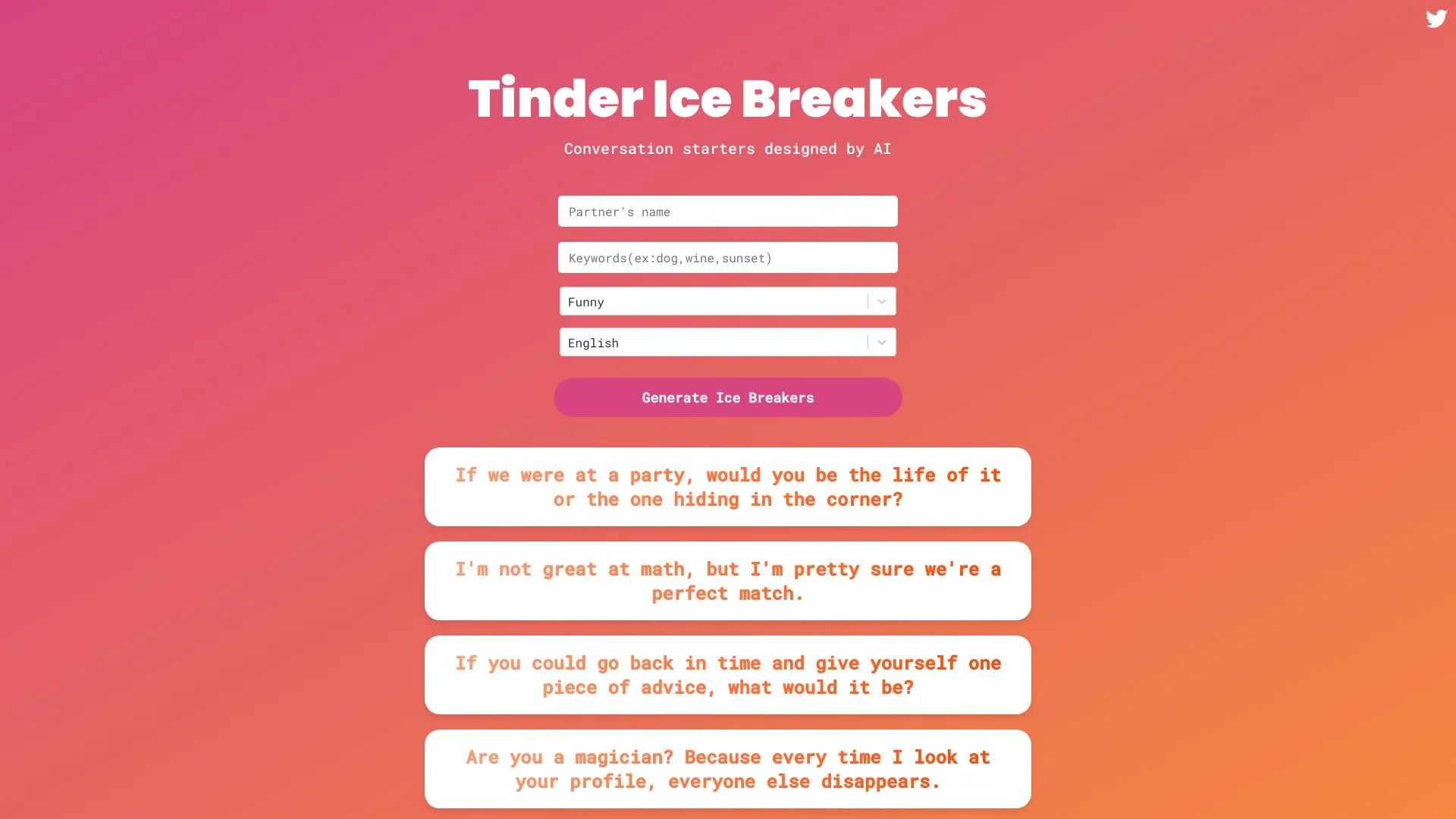 Tinder Ice Breakers