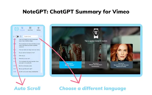 NoteGPT: ChatGPT Summary for Vimeo