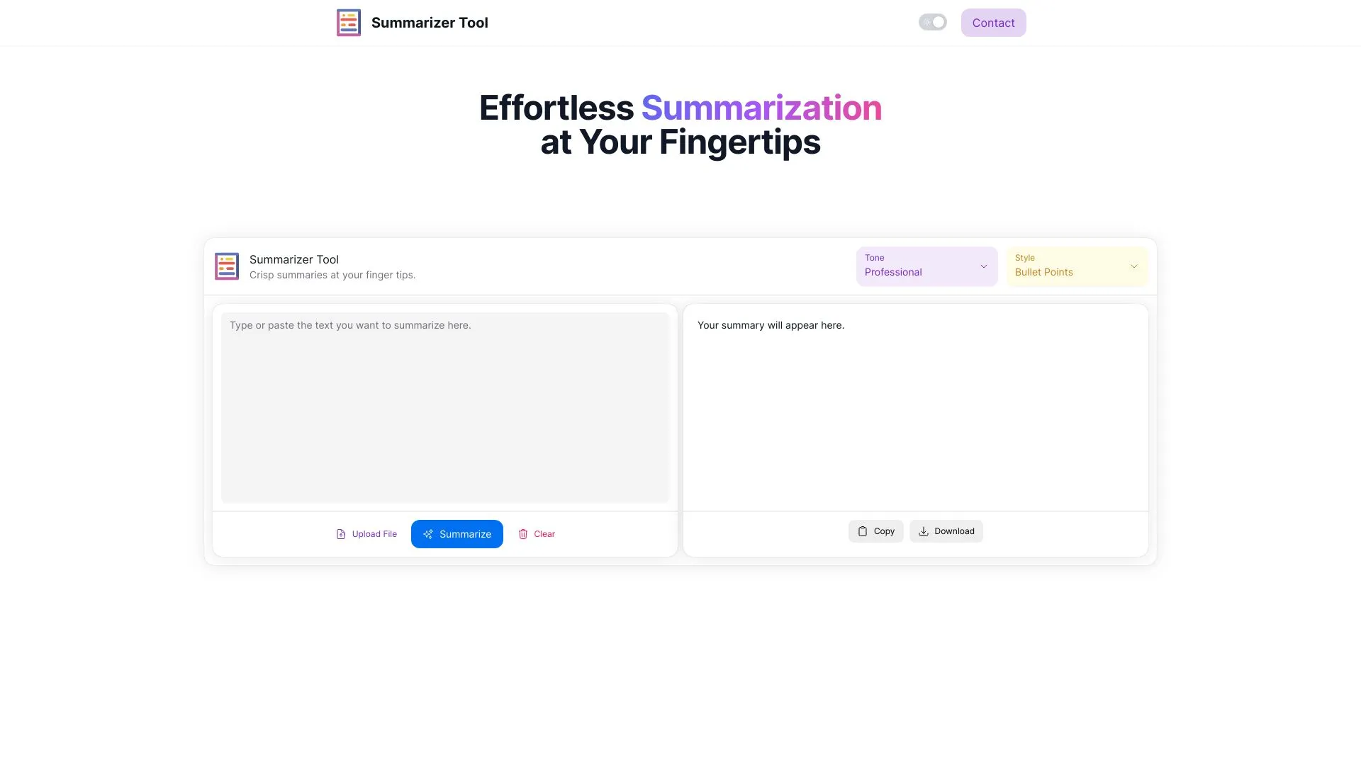 Summarizer Tool