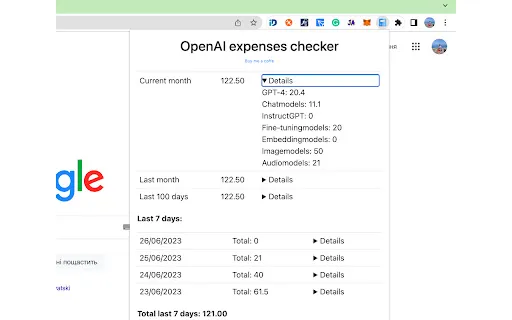 OpenAI expenses checker