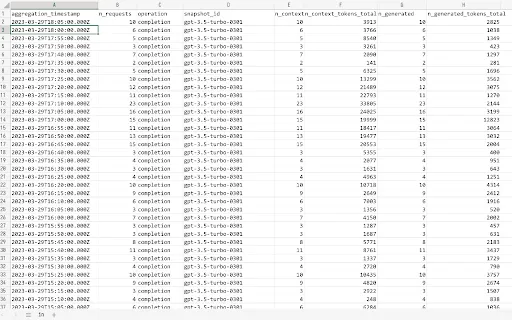 OpenAI API Usage Data Export