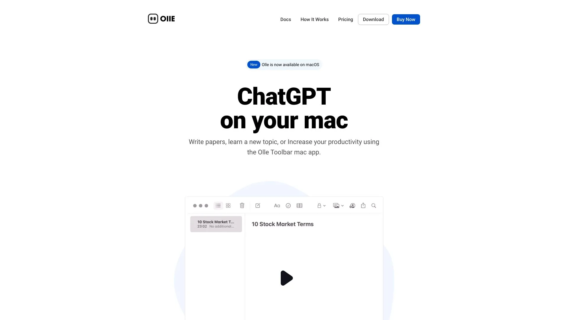 Olle - AI Powered Toolbar Assistant