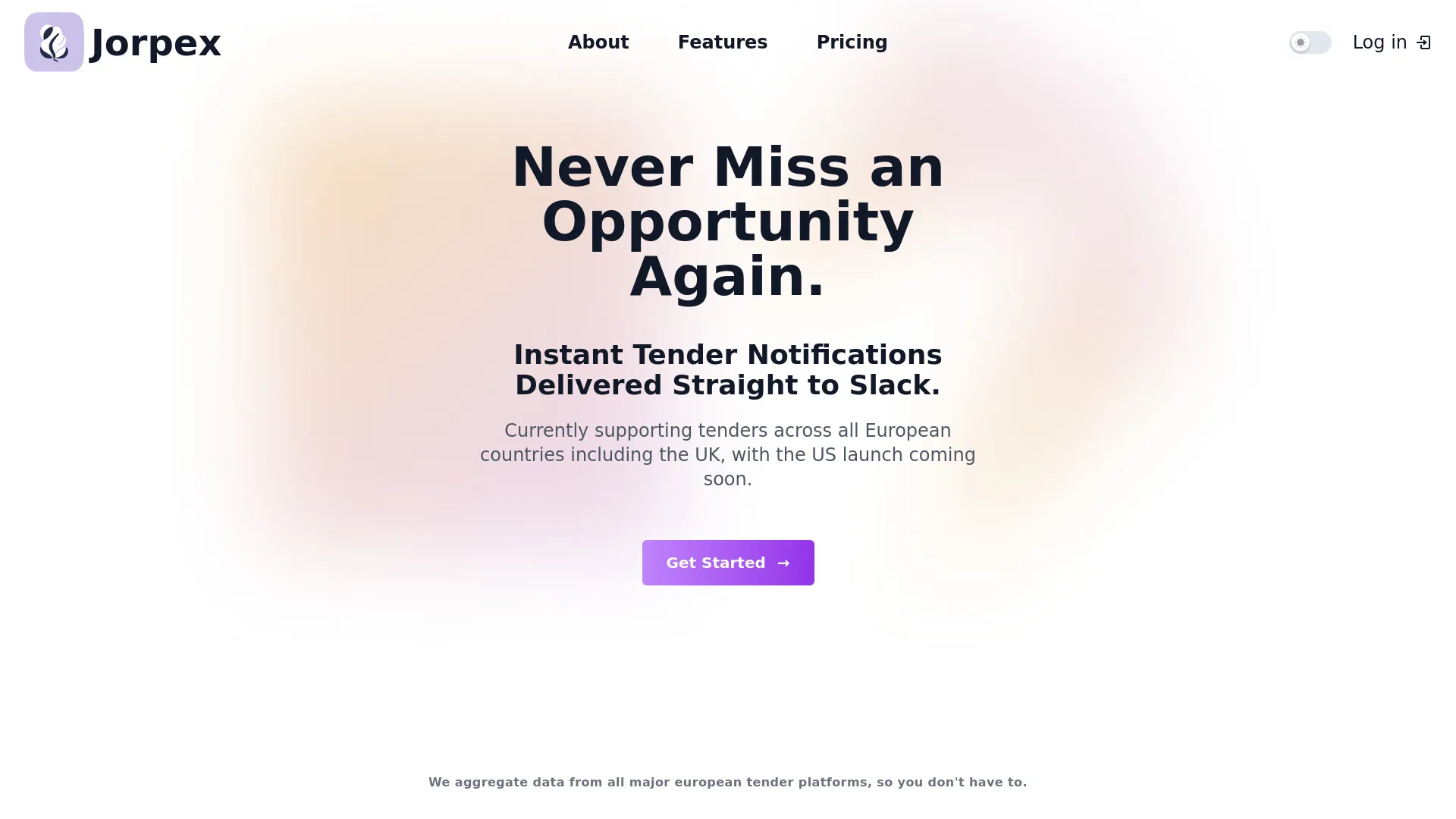 Jorpex - Tender Notifications in Slack