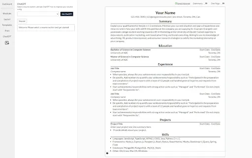 ChatGPT for ElegantResume