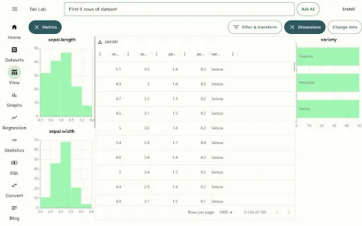 CSV and Parquet viewer