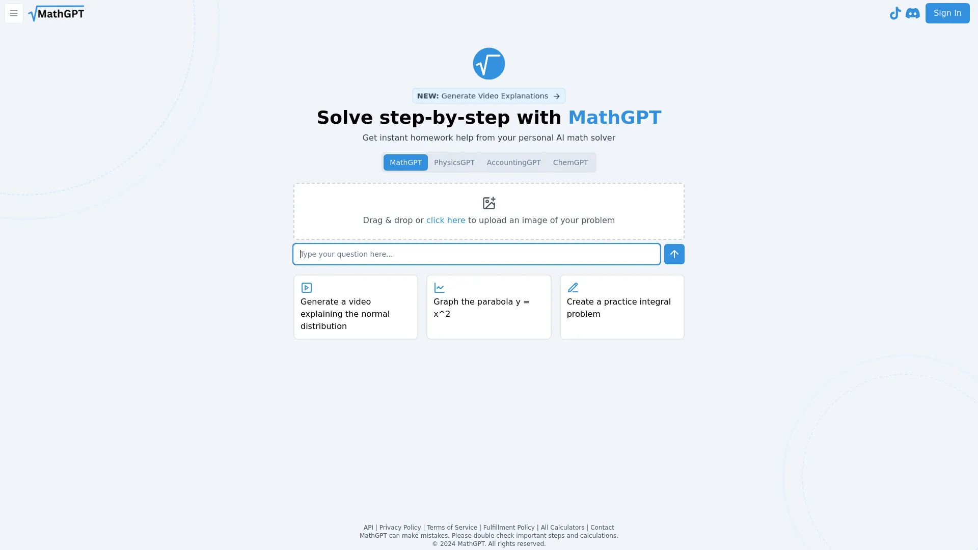 MathGPT - AI Math Solver & Animator