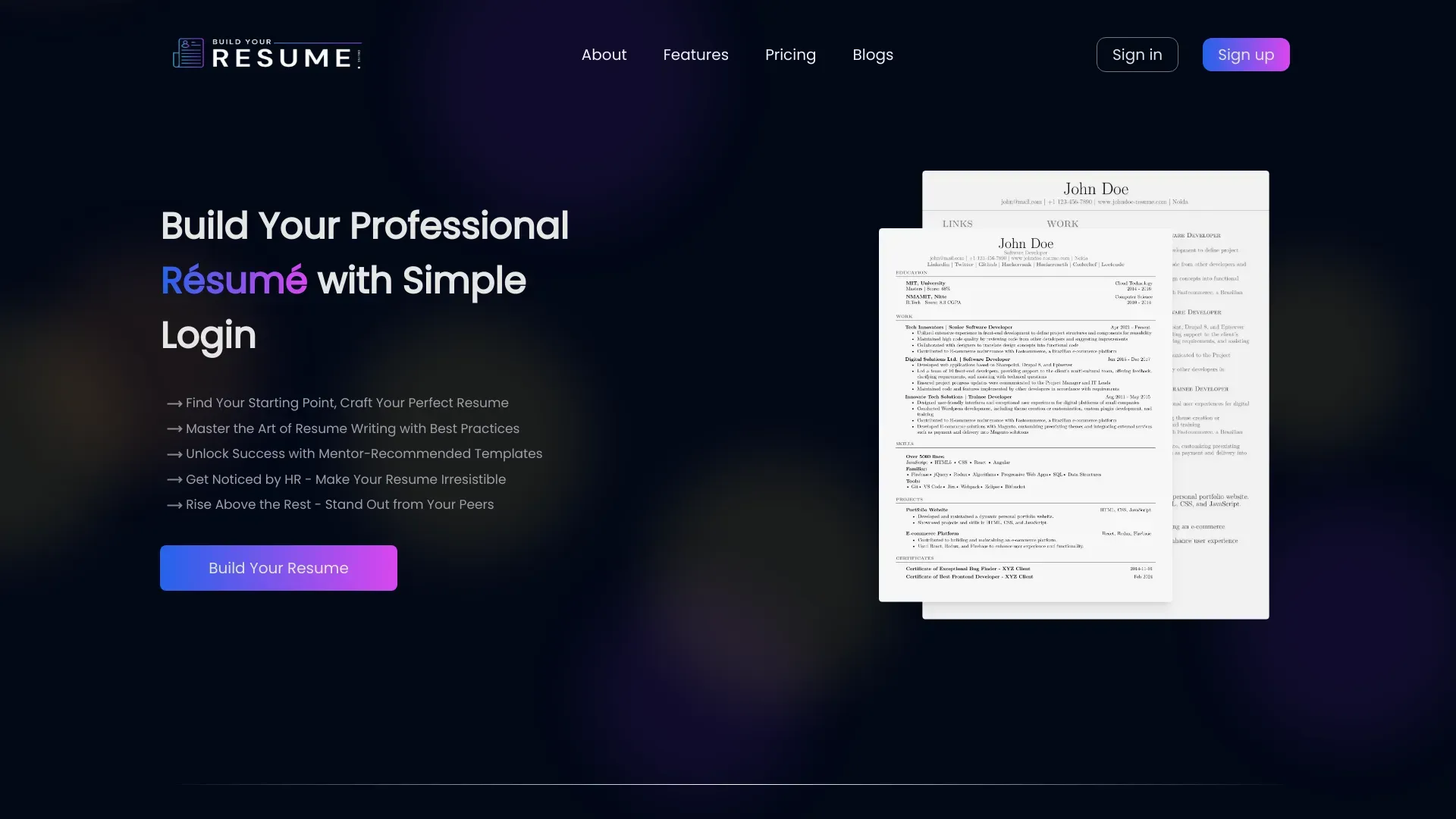 Build Your Resume