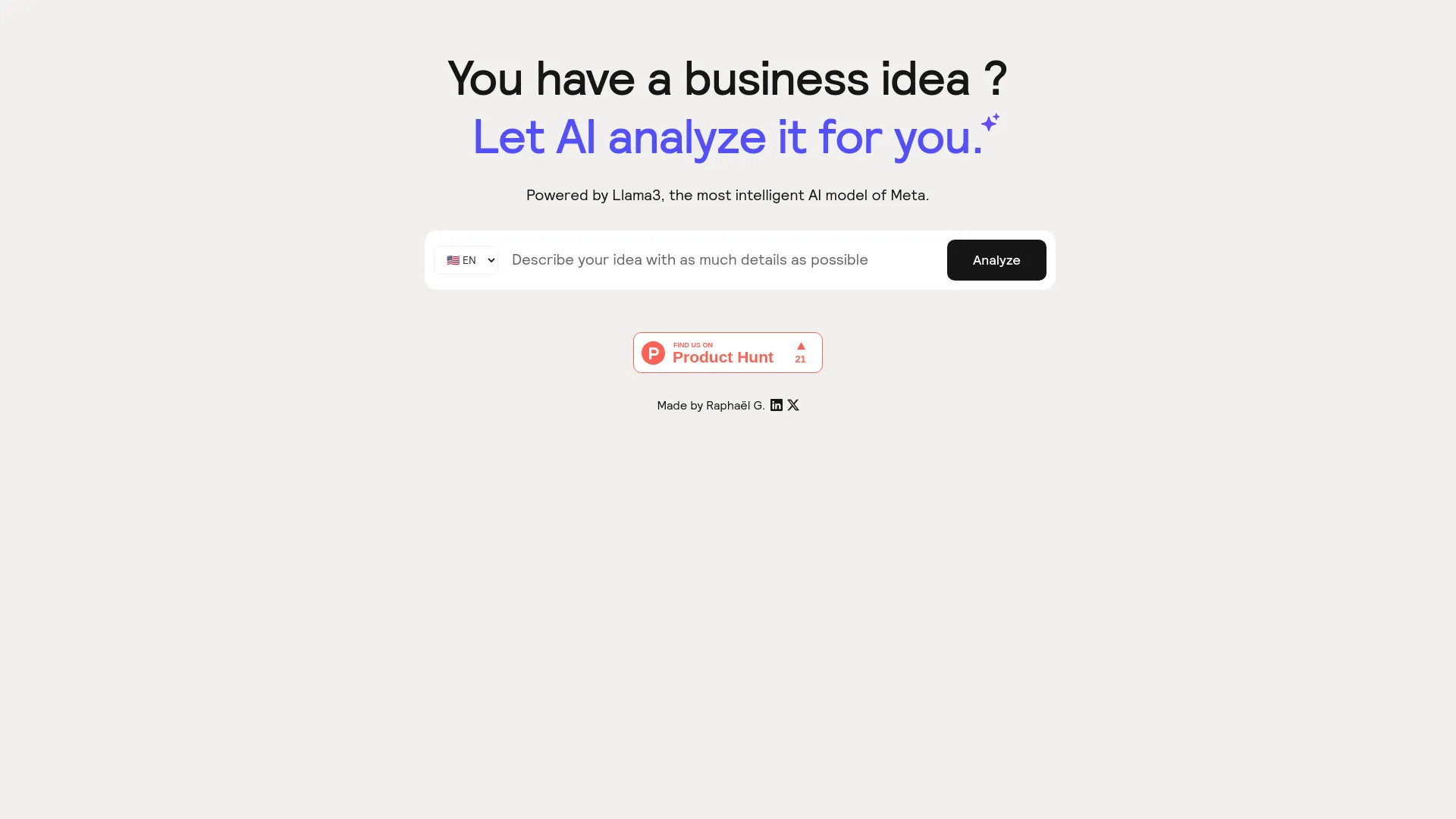 Analyze my business idea