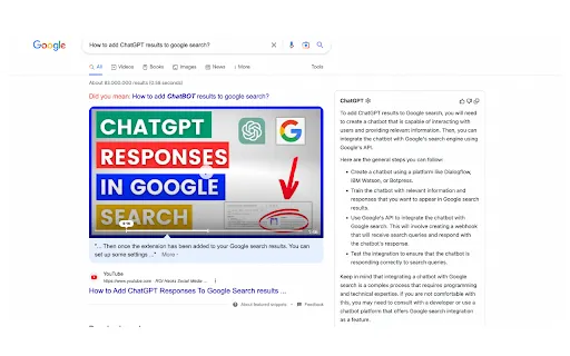 ChatGPT in Google Search