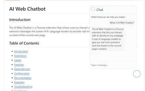 AI Web Chatbot