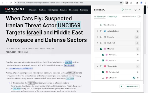 EclecticIQ Threat Scout