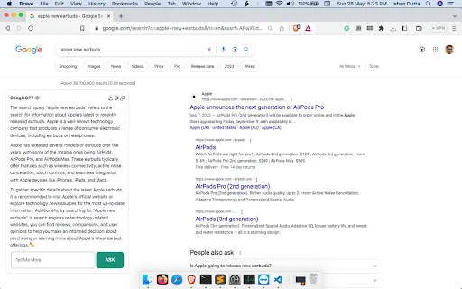 ChatGPT for Google for free